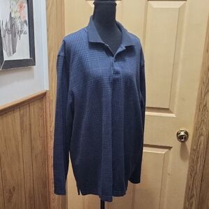 Arrow Navy and Gold Label LS Polo